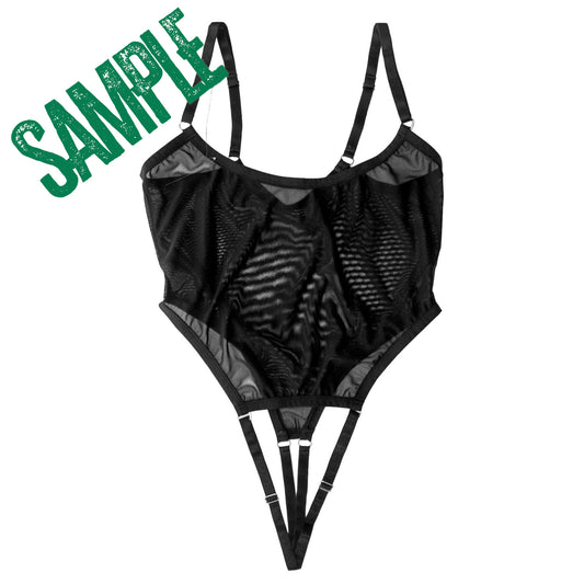 SAMPLE Black Mesh Crotchless Demi-Body