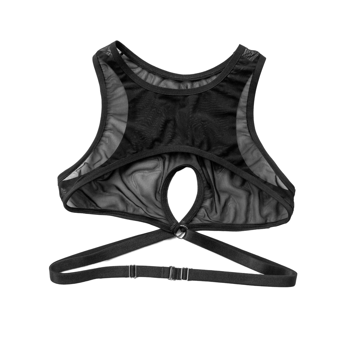 Black Mesh Harness Top