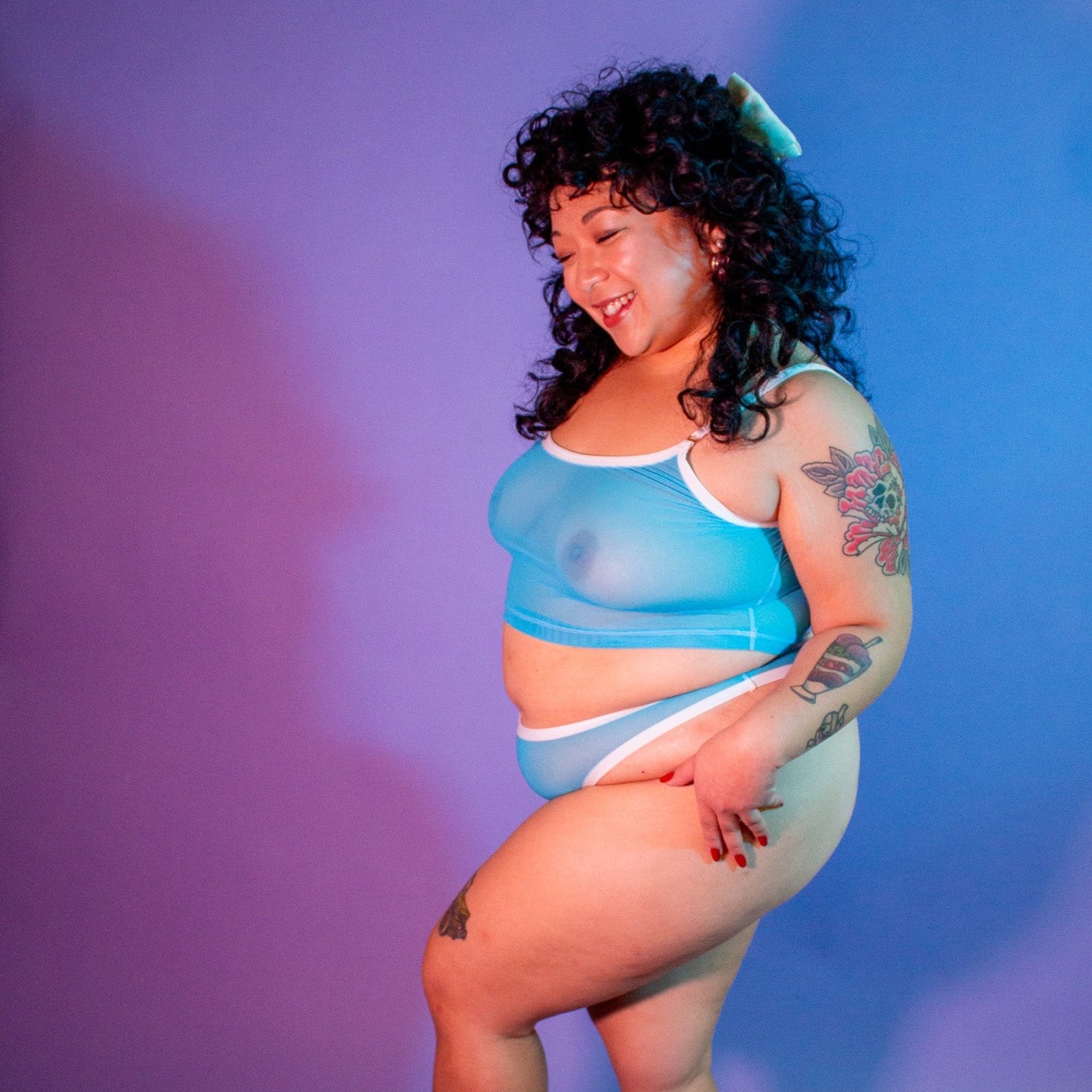 Ken Blue Mesh Basic Thong