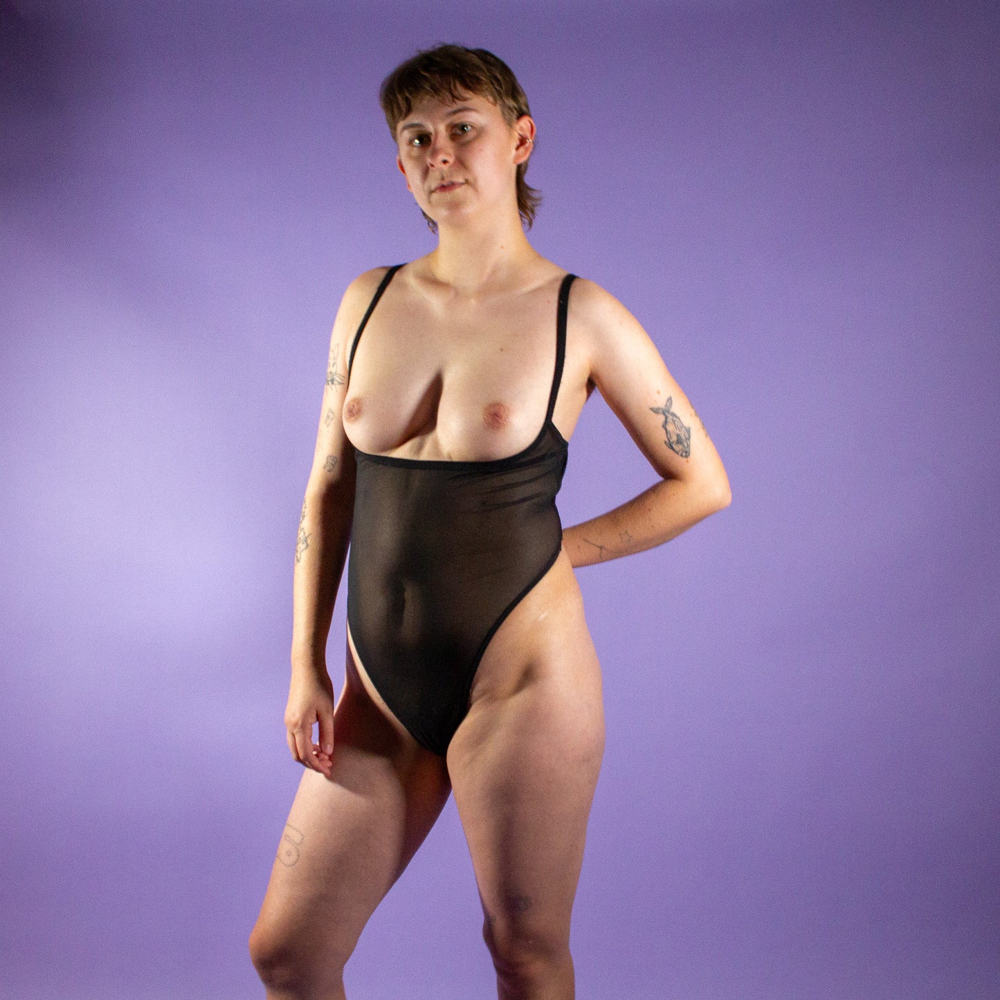 Black Mesh Demi-Body