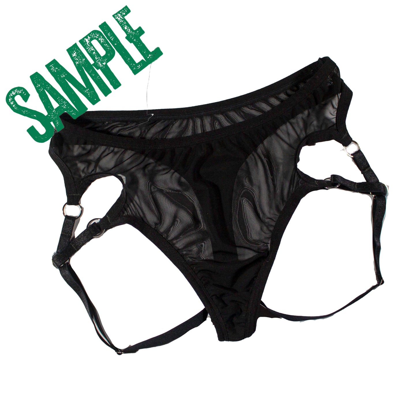 SAMPLE Black Mesh Jock Thong