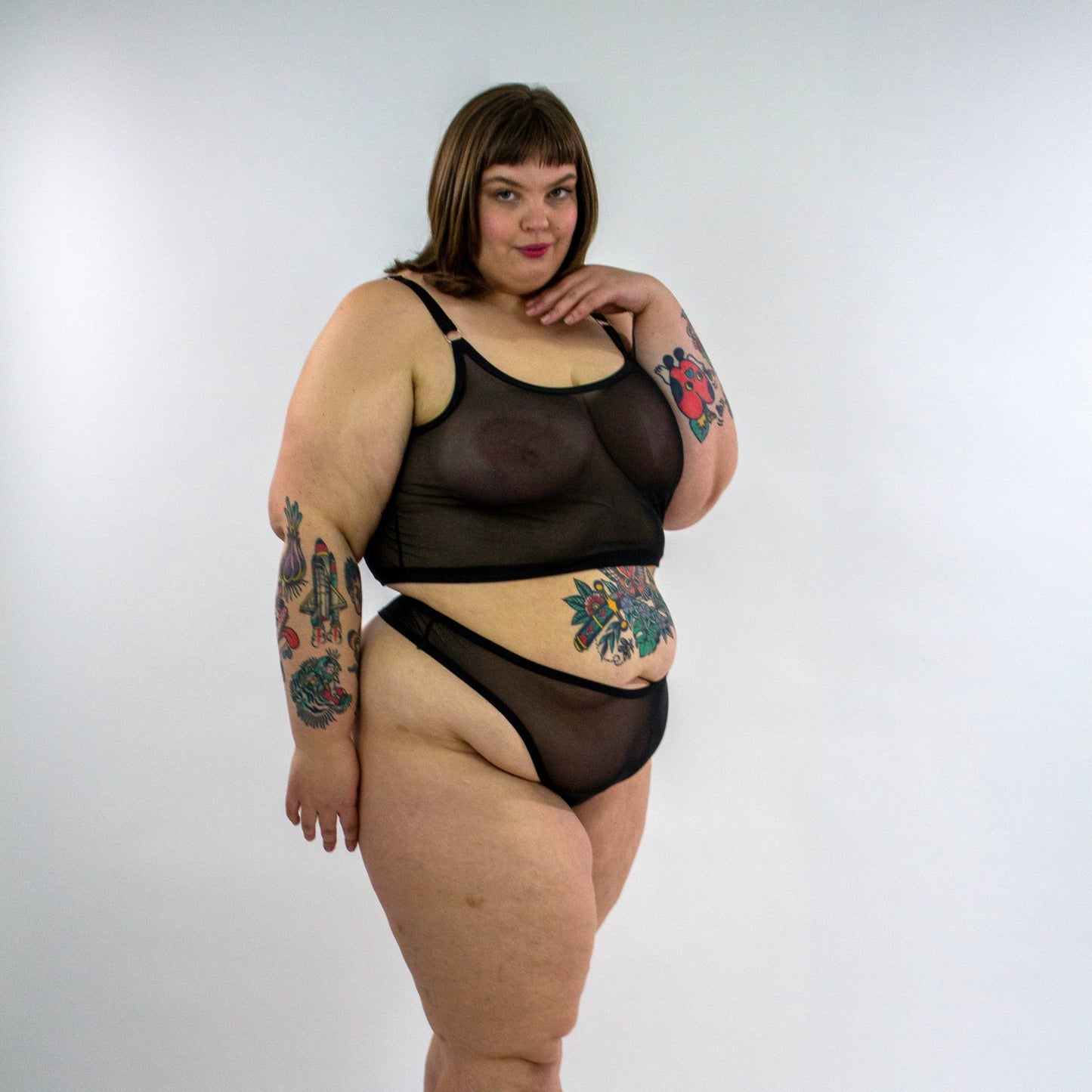 Black Mesh Basic Thong