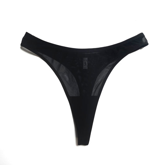Black Mesh Basic Thong