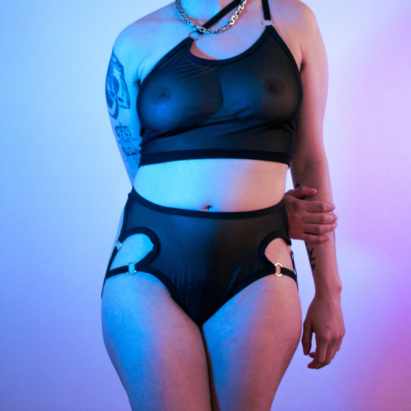 Black Mesh Jock Thong