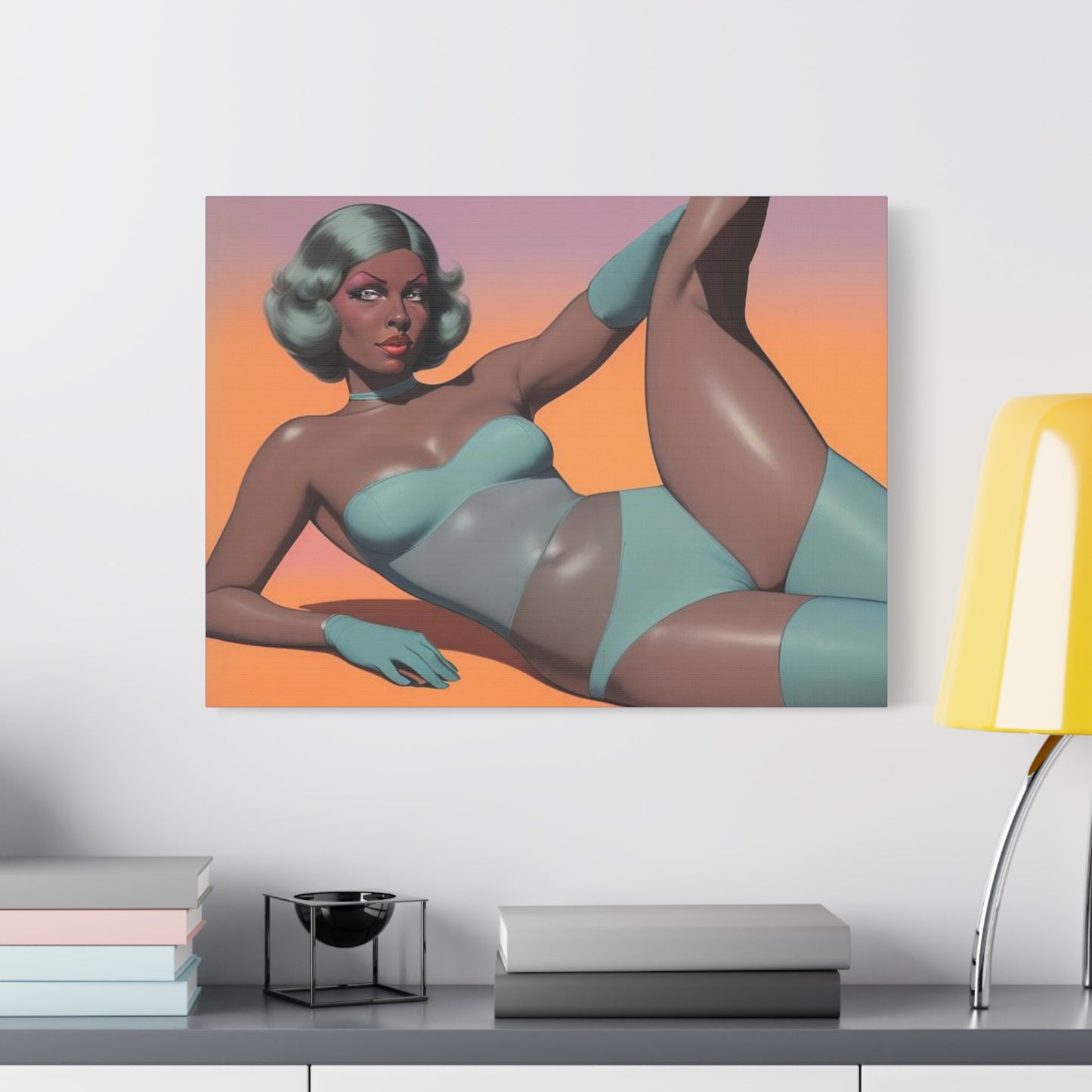 Blue Lonely Babe Canvas