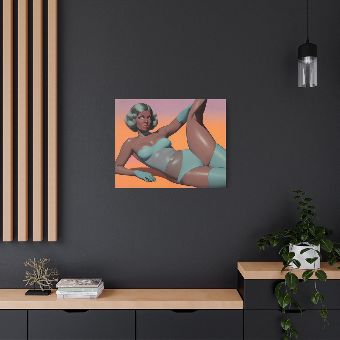 Blue Lonely Babe Canvas