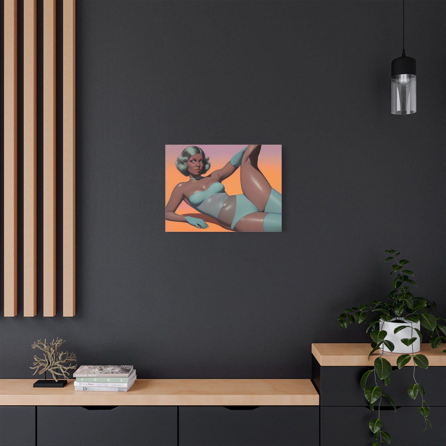 Blue Lonely Babe Canvas