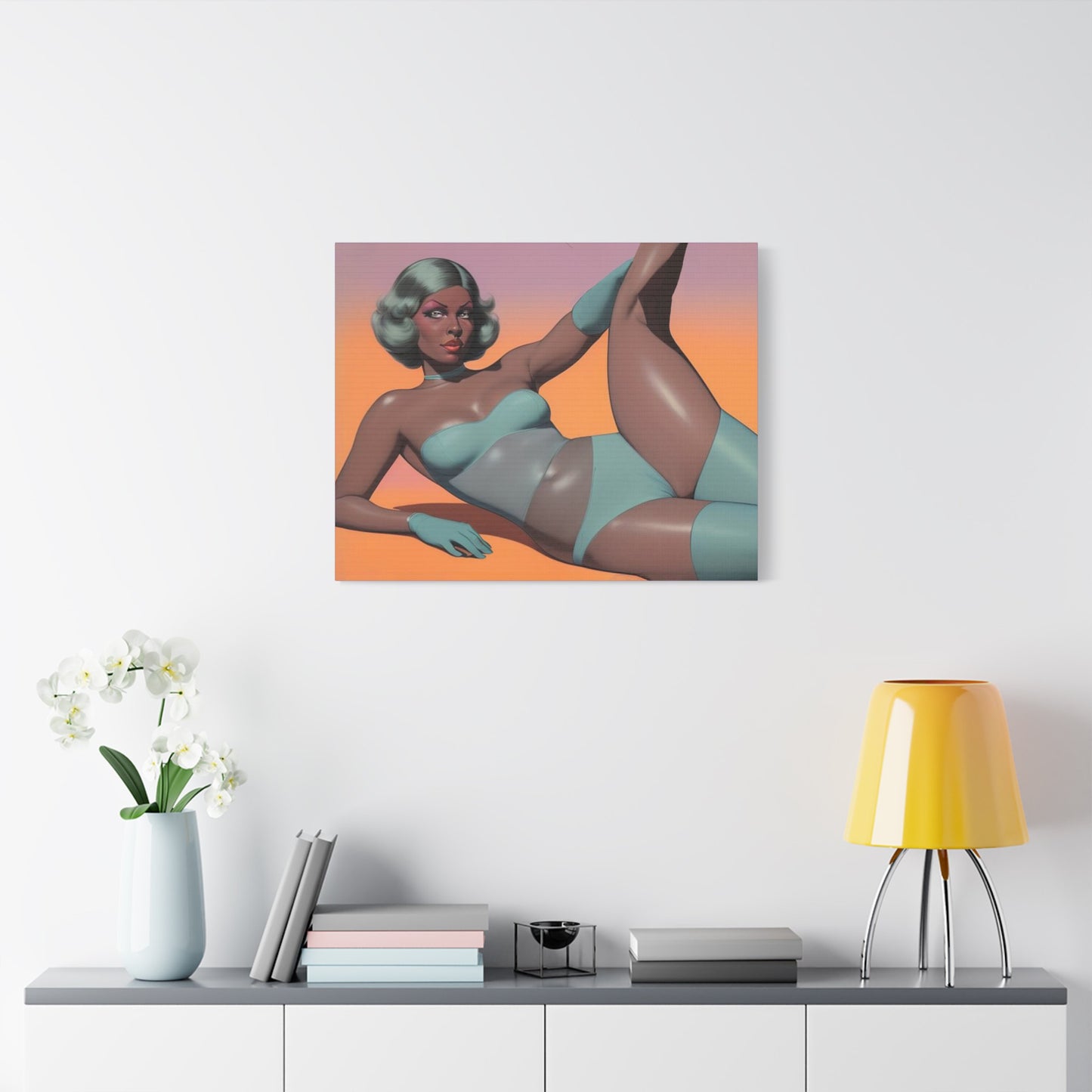 Blue Lonely Babe Canvas