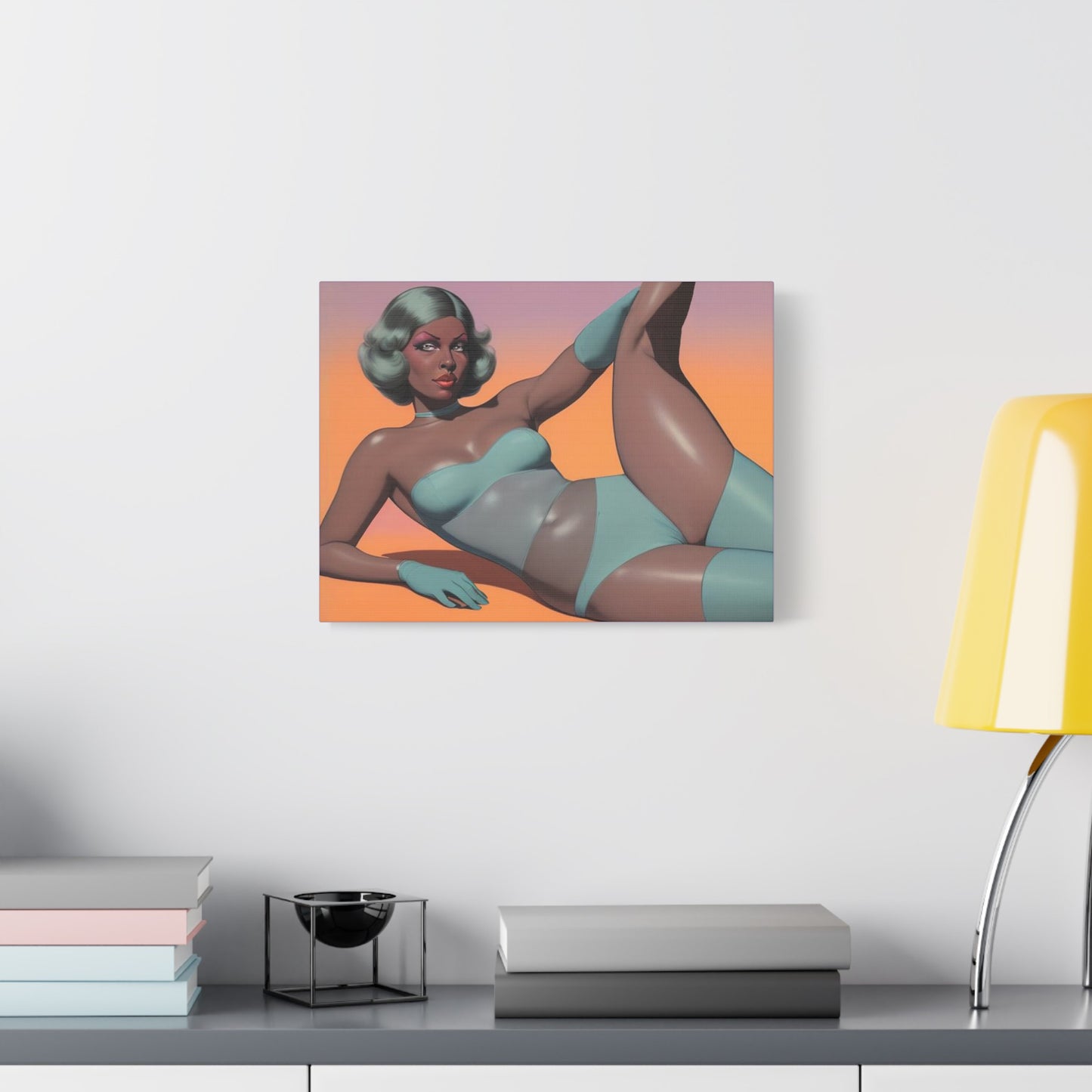 Blue Lonely Babe Canvas