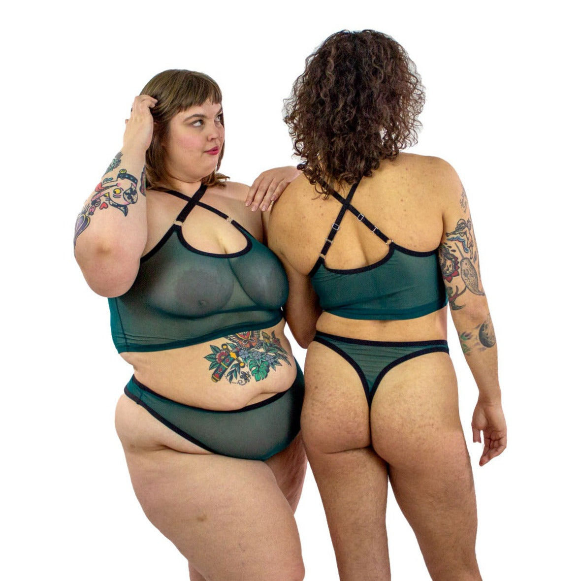 Emerald Mesh Basic Thong Wide & Pouch Fit