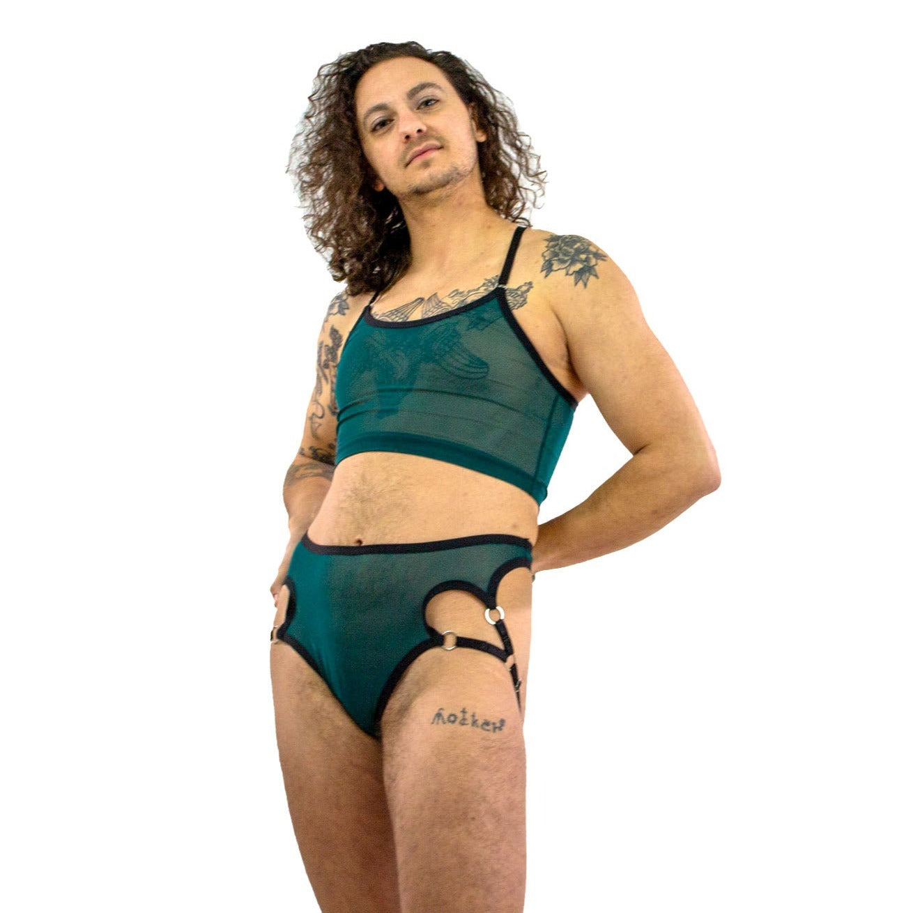 Emerald Mesh Jock Thong Wide & Pouch Fit