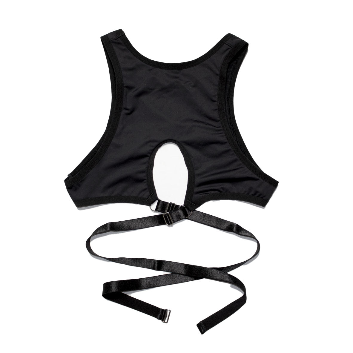 Black Microfiber Harness Top